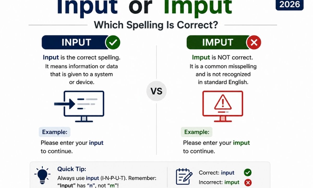 Input or Imput Which Spelling Is Correct? 2026