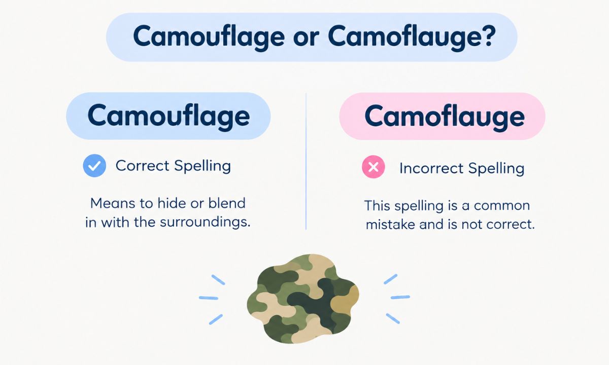 Camouflage or Camoflauge: Correct Spelling & Meaning Guide