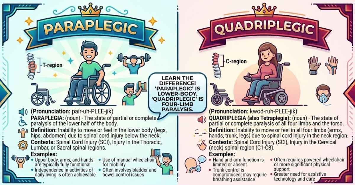 Paraplegic vs Quadriplegic