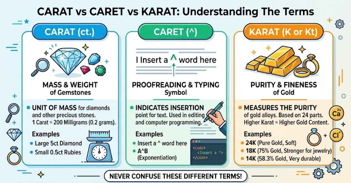Carat vs Caret vs Karat
