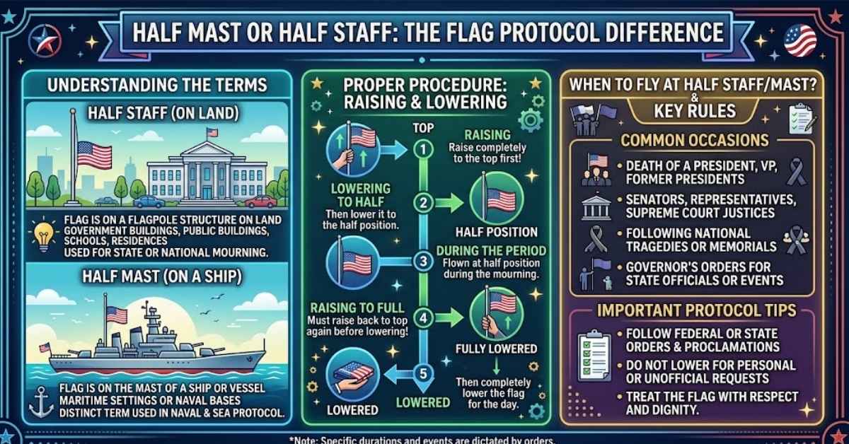 Half Mast or Half Staff?